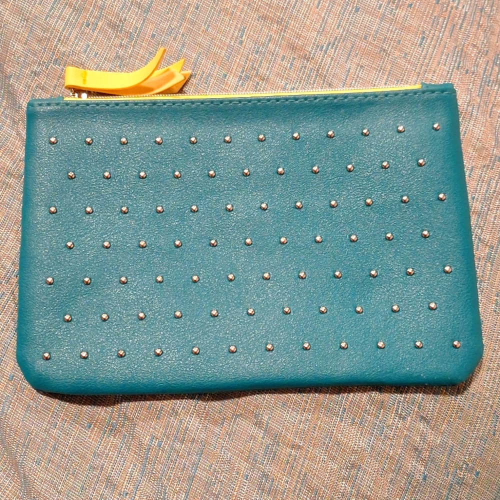Ipsy Studded Teal Makeup Bag 100th Bag Special Edition